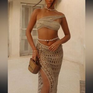 CROCHET KNIT SKIRT SET